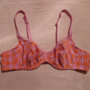 42C SAVAGE X FENTY Gingham Remix Unlined Plunge Bra Plus Size Check'd Out Print